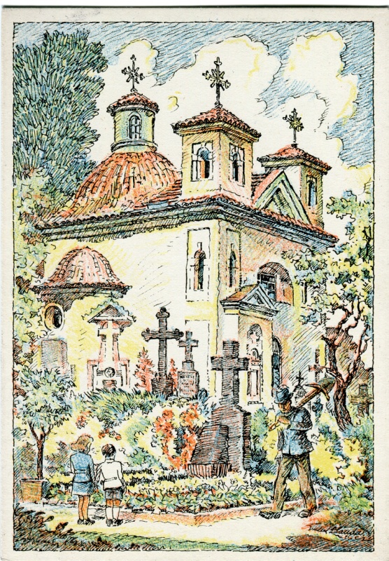 is-0084-kresba-l-landa-kostelik-sv-vita-na-hrbitove-1140